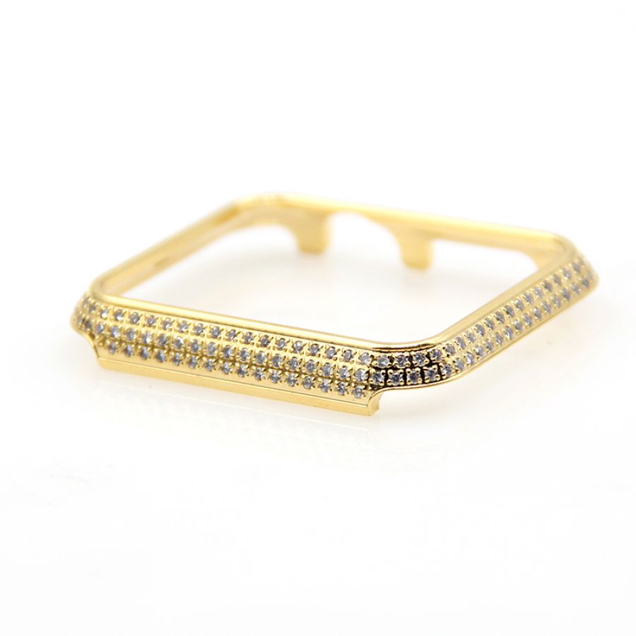 Luxury shiny silver/gold for apple watch diamond bezel case